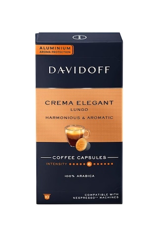 Davidoff Crema Elegant Lungo 10'lu Kapsül Kahve Nespresso Uyumlu