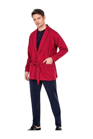 Pierre Cardin 5605 Erkek Çeyizlik 3'lü Rob Pijama Takım-bordo Bordo