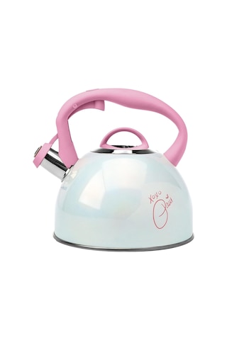 Paslanmaz Çelik Çaydanlık , 2 L, Cool-touch Saplı, Düdüklü, Pembe Kırmızı