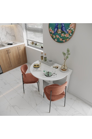 Pratik Katlanır Mutfak Yemek Çalışma Masası - 6 Kişilik-%100 Mdf