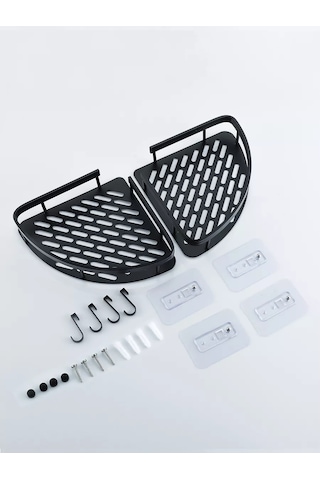 Pabk Banyo Köşe Askılı Duvar Rafı 218647035 Siyah