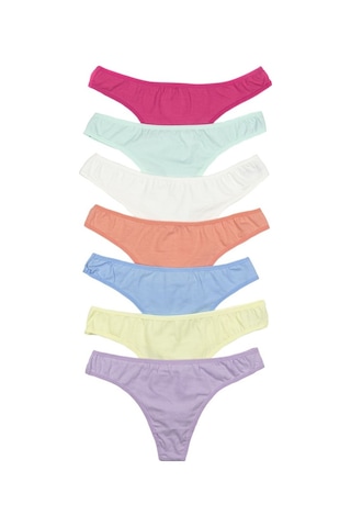 Nicoletta Turuncu Kadın Külot Tanga 7 Li Paket Likralı Turuncu