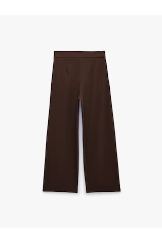 Koton Viskon Kumaş Pile Detaylı Geniş Paça Palazzo Pantolon Kahverengi 7wak40059pw Kahve
