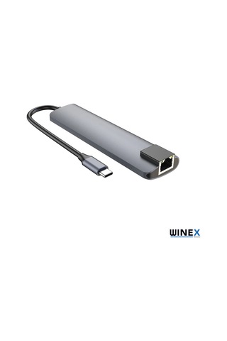 Winex 7in1 USB Type-C Hub Port Adaptör HDMI USB Ethernet PD Giriş