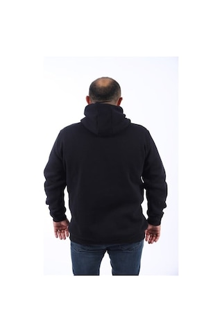 Starbattal Büyük Beden Erkek Basic Sweat Kapüşonlu 11700-45 Siyah