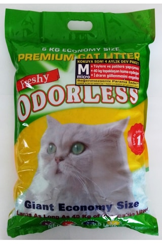 Freshy Odorless Micro Kristal Kedi Kumu 3 x 6 KG