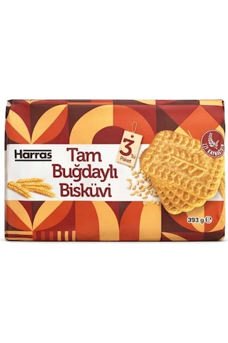 Tam Buğdaylı Bisküvi 393 G X 4 Adet - Yüksek Lifli Doyurucu Atıştırmalık Paket