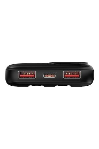 Recci Rpb-p67 Pd 20w Dijital Led Gösterge Type-c Ve Lightning Kablolu Powerbank 22.5w 10000mah Siyah Siyah