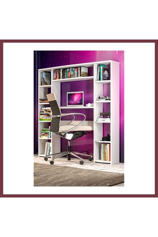 Storeşahin 10 Raflı Çalışma Masası Beyaz Shn0720