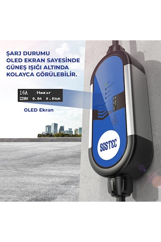 Sgstec Ev Type2 16A Taşınabilir Elektrikli Araç Şarj Cihazı