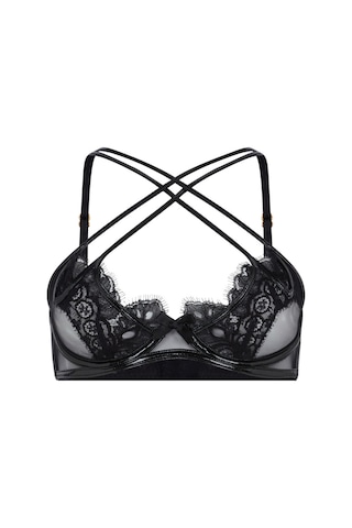 Agent Provocateur Ariella Plunge Sütyen - Şeffaf Tül, Fransız Danteli Ve Parlak Pvc Detaylı Destekli Sütyen Siyah