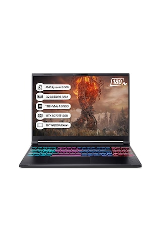 Acer Nitro 16S AI AN16S-61 NH.U07EY.001-32 Ryzen AI 9 365 32 GB 1 TB SSD RTX5070Ti 16" Free Dos Dizüstü Bilgisayar