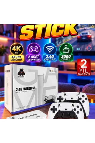 3d 4k Hd 2.4g Game Stick Retro Oyun Konsolu Çift Oyun Kollu