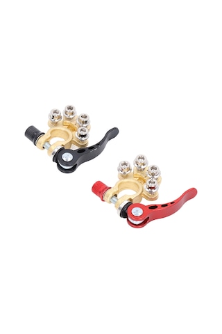 Moveevo Araç Akü Terminali Bağlantı Cihazı, 2 Adet 4 Yollu Pozitif-negatif Hızlı Serbest Bırakma Kesici, Sae/jıs A Tipi Kotlular İçin, Yuvarlak Anahtarlı, Washerli Ve Dairesel Terminali İle