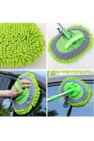 Temizcan Tedarik Araba Yıkama Temizleme Fırçası Mopu + Yedek Mop