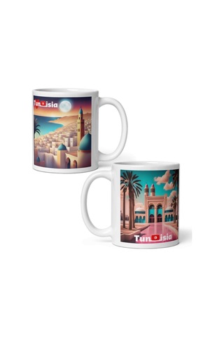 Tunus Kupa Bardak 2 Adet Seyahat Hatıra Tunisia Mug