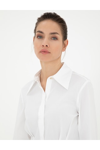 Pierre Cardin Kadın Beyaz Gömlek Desenli 50284562-vr013 Beyaz