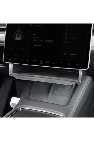 Tesla Model Y Juniper İçin Uyumlu Ekran Altı Gizli Saklama Kutusu Siyah