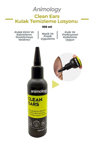 Animology Clean Ears Köpekler İçin Kulak Kiri Temizleyici Bakım Losyonu 100 Ml