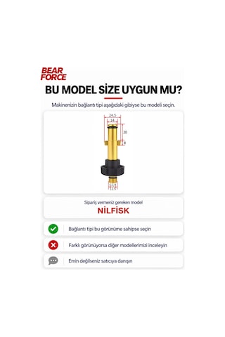 Robeve Bear Force Foam Lance Köpük Yapıcı Aparat 1l Köpük Aparatı Basınçlı Yıkama Makineleri Için Köpük Aparatı Çift Nozzle İle Birlikte Foam Canon Nilfisk Uyumlu