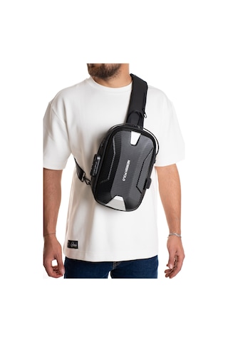Newish Polo Erkek Şifreli Kilitli Su Geçirmez Sling Bag 404 Çapraz Omuz Ve Sırt Çantası - New404 Gri