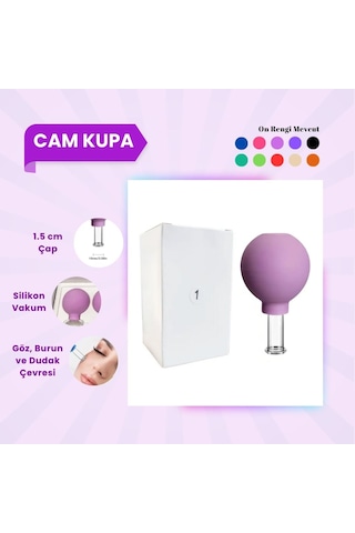 Silikon Vakumlu Cam Yüz Masaj Kupası No:1 Mor Çok Renkli Silikon Vakumlu Cam Yüz Masaj Kupası No:1 Mor Çok Renkli