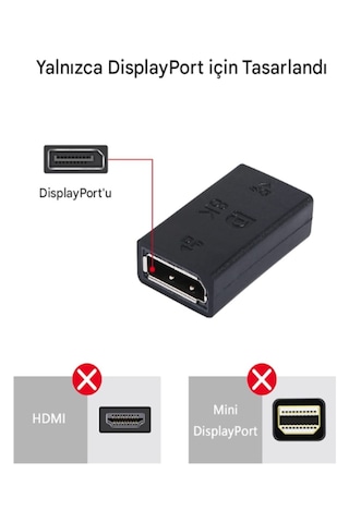 8k Ultra Hd Dp1.4 Displayport Dişi Displayport Dişi Uzatma Ara Bağlantı Adaptörü 1 Adet