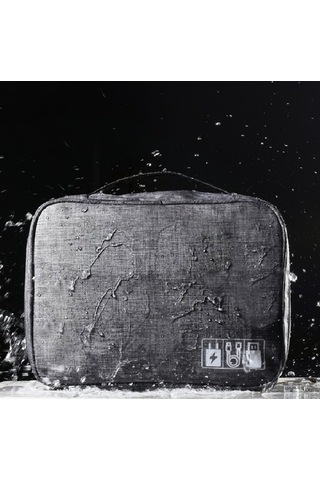 Yifomall Büyük Boy Lacivert Dijital Alet Çantası - Korumalı Katlanabilir Kabloları Ve Elektronik Aletleri Saklamak İçin Multifonksiyonel Poliester Çanta Lacivert