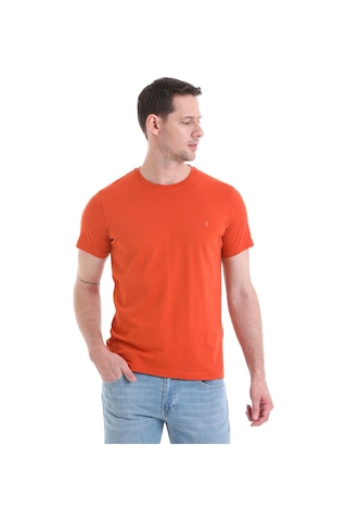 Hatemoğlu 35353022C003 019 Regular Fit Pamuklu Bisiklet Yaka Düz Erkek Tişört Kiremit