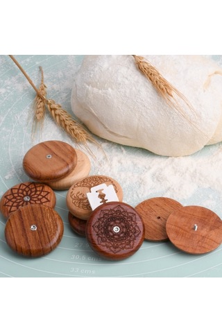 Sones Ekmek Baget Yuvarlak Bıçak Ahşap Çift Taraflı Ekmek Kesme Bıçağı 5 Bıçaklı