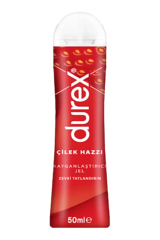 Durex Çilek Hazzı 50 Ml Jel + Kırmızı Deri Şaplak + Hediye