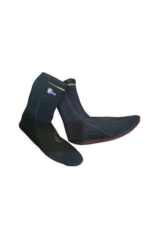 3mm Neopren Kaydırmaz Tabanlı Siyah Dalış Çorabı