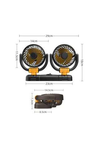 Suıtu Araba Katlanabilir Soğutma Fanı Otomobil Yaz Sıcaklığı Azaltma Fanı, Model: Çift 24v Çakmak Enerjili