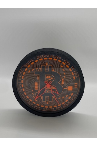 Bitcoin Temalı, Siyah Kasa, Şık Duvar Saati Siyah