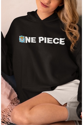 Sevbano One Piece Monkey D. Luffy Anime Sırt Baskılı Unisex Oversize Peny Siyah