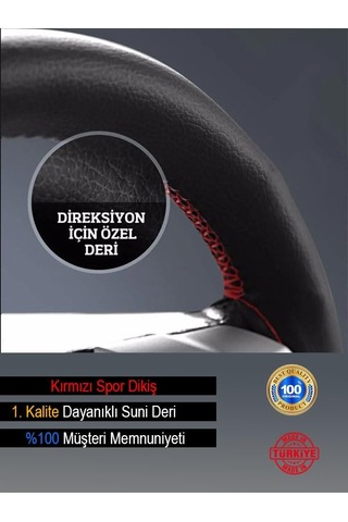 Subaru İle Uyumlu Xv İçin Süper Deri Direksiyon Kılıfı, Kırmızı Şeritli Spor Dikiş Diğer