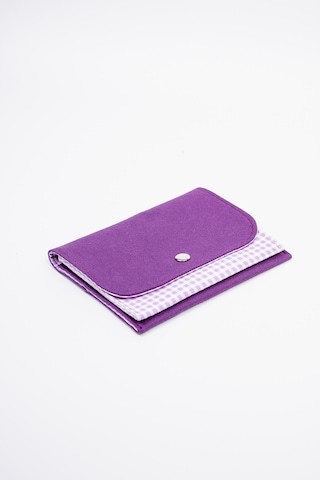 Fabric Craft Bag Kadın Cüzdanı Kumaş, Çıtçıt Kapamalı Mor