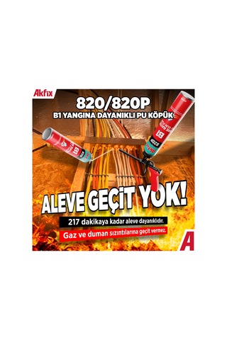Fa015 Akfix 820 Pu Pipetli Yangına Dayanıklı B1 Köpük 750ml B850 Belirtilmemiş