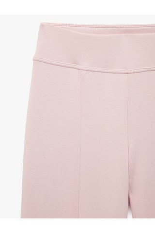 Koton Viskon Modal Kumaş Slim Fit Nervürlü İspanyol Paça Pantolon Pembe 6sak40094ek Gül