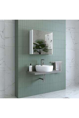 Banos Banyo Roomart Ad7 Kulpsuz Tek Kapaklı Mat Beyaz Mdf 60 Cm A Mat Beyaz