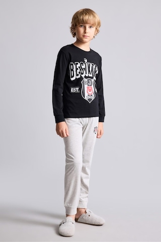 Defacto %100 Pamuk Beşiktaş Baskılı Bisiklet Yaka Uzun Kollu 2li Pijama Takımı Erkek Çocuk I2027a826aubk81 Siyah-bk81