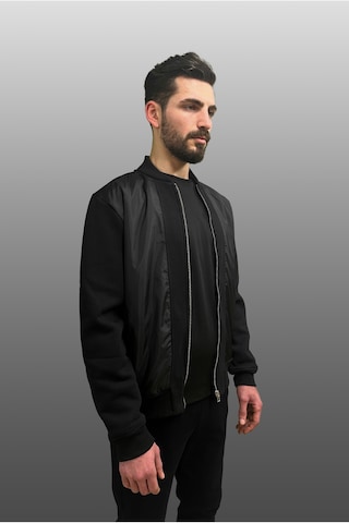 Nature The Brand Siyah Erkek Mont İçi Pamuklu Pvc Kaplama Ön Panel Fermuarlı Gizli Cep Detaylı Siyah