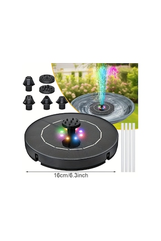 Honeybeeshop 1 Adet Yuvarlak Renkli Isik 35w Yuzen Fiskiye 1200mah Li Pil Ipx8 Solar 6 Nozul Renkli Isiklar 35w Fiskiye 1 Adet 6 Meme