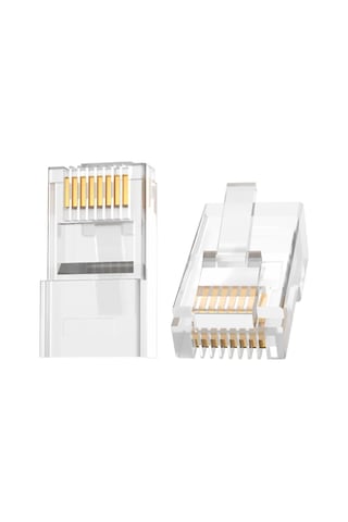 Cat5e Rj45 Jack Ethernet Konnektörü Altın Kaplama 100 Adet