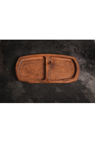 Sammwood 2 Bölmeli Ahşap Çerezlik & Şekerlik