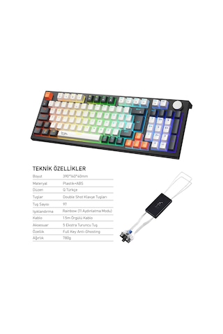 Gameagle Strike Plus Mk-96x2abb Mekanik Kablolu Işıklı Klavye