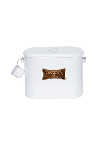 Toptanfoni Ev Metal Bölmeli Deterjan Kutusu - Beyaz - 12 Lt Beyaz