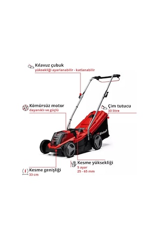 Einhell GE-CM 18/33 Li - Solo Akülü Çim Biçme Makinesi - 3413266