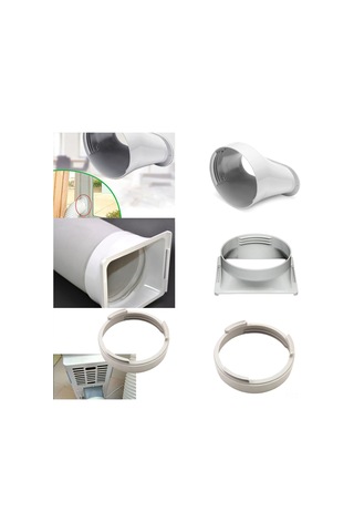 Skycity Klima Sirkülasyon Bağlantı Elemanı, 13cm Çaplı Vantilatör Boruları İçin Uyumlu, Beyaz Abs Malzeme, Isı Sızıntısını Önleyen Uçak Ucu Tipi Bağlantı