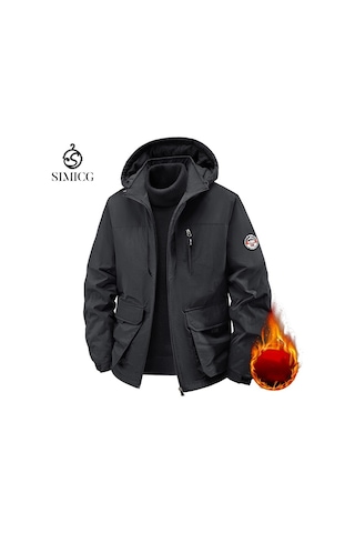 İş Giyim Su Geçirmez Naylon Rüzgarlık, Meikeduo Açık Hava Sporları Polar Astarlı Bisiklet Ceketi Siyah